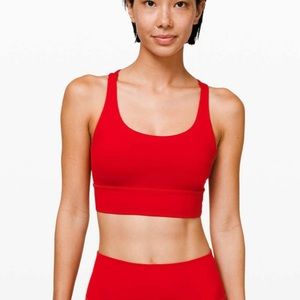 Lululemon Energy Bra Longline M Support 6 Dark Red